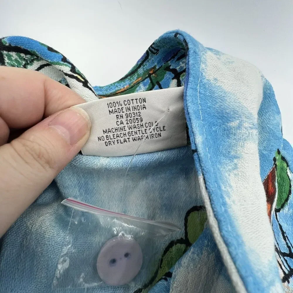 Michael Leu Wearable Art Watercolor Sz M - 100% Cotton Blouse NWOT